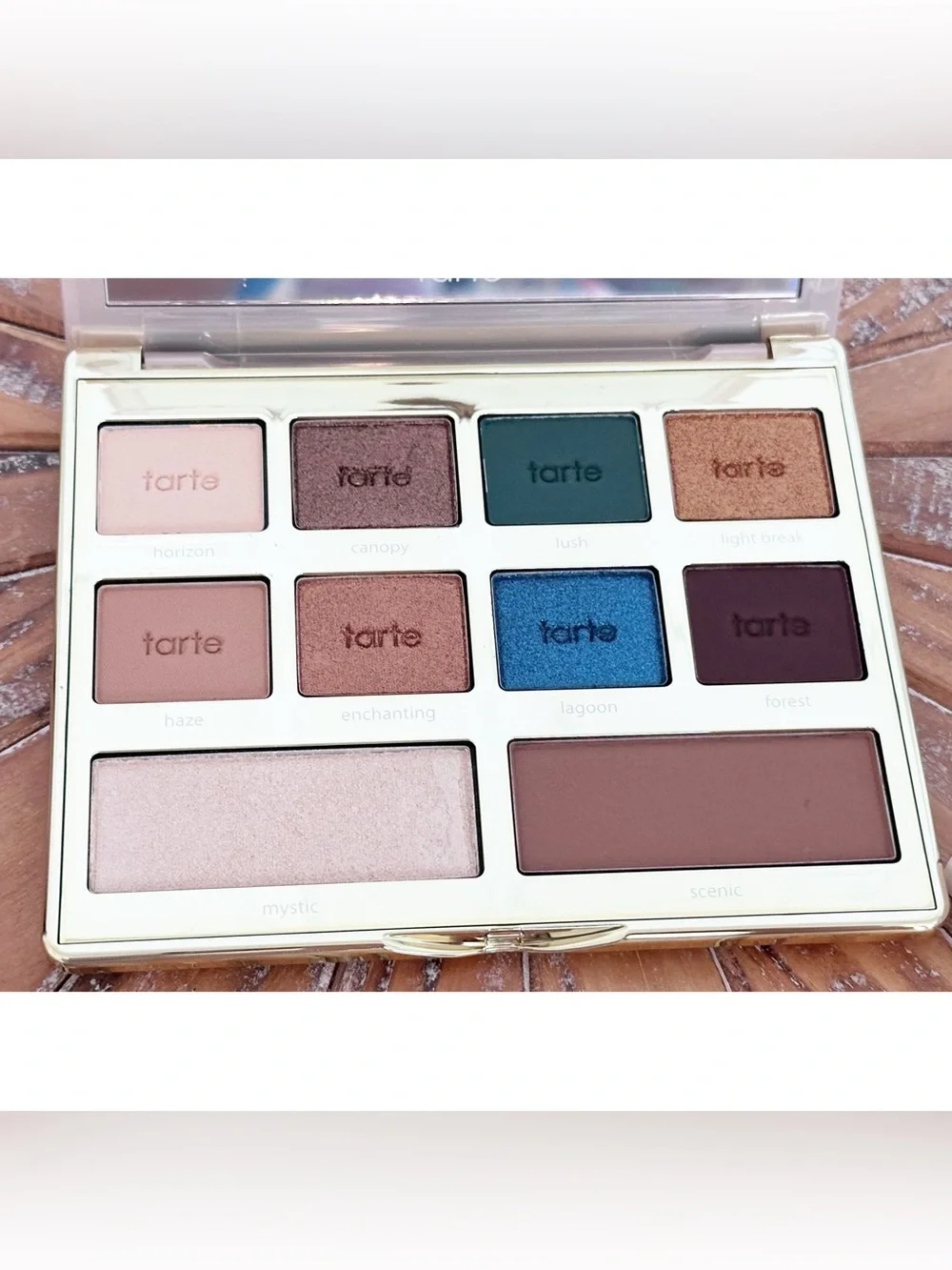 NWT tarte Glamazon 10 Eyeshadow Palette - Cream, Green, Blue, and Brown Shades